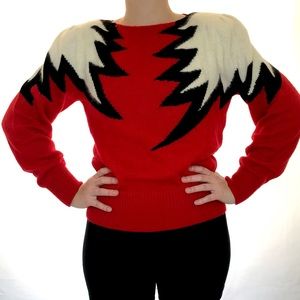 Vintage 80s John Richard Red Sweater